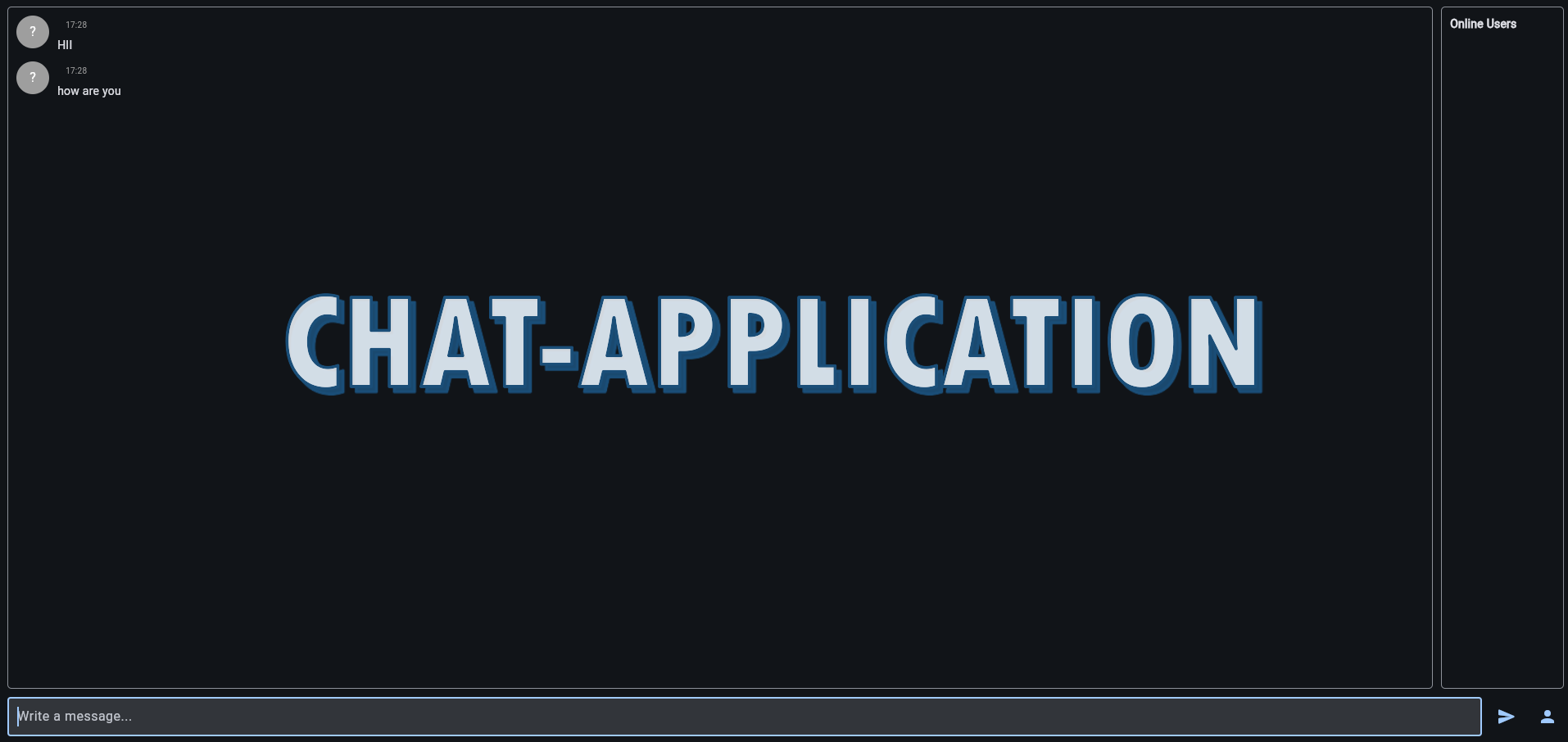 Screenshot of the Online Chat Web Application